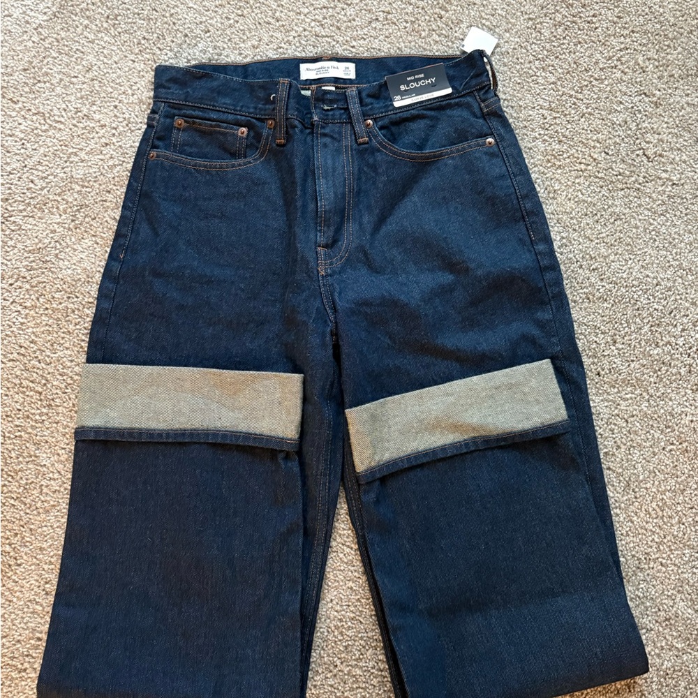 Abercrombie Curve Love Mid Rise Slouchy Jean